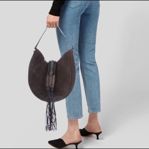 🤠 Altuzarra Genuine Leather Trimmed Suede Hobo - Picture 2 of 7